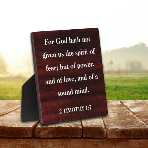 Inspirational Scripture 2 Timothy 17 Christian Plaque