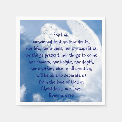 Inspirational Scripture Angel In Clouds Napkins