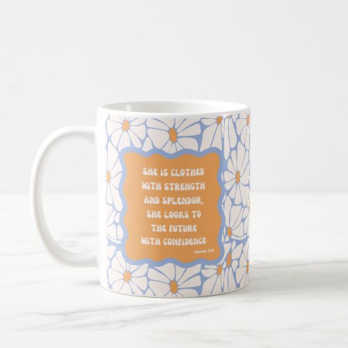 Inspirational Scripture Daisies Floral Bible Quote Coffee Mug