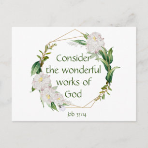 Inspirational Scripture Quote White Roses Flower Postcard