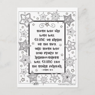 Inspirational Scripture Shine Like Stars Coloring Postcard