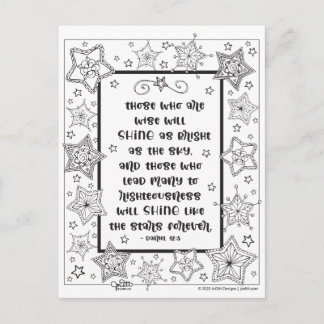 Inspirational Scripture Shine Like Stars Coloring Postcard