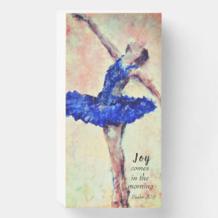 Inspirational scripture with ballerina wooden box sign