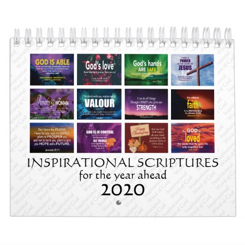 INSPIRATIONAL SCRIPTURES For Year Ahead 2020 Bible Calendar
