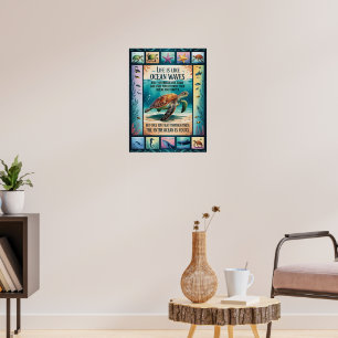 Inspirational Sea Turtle Ocean Poster “Life Is Lik