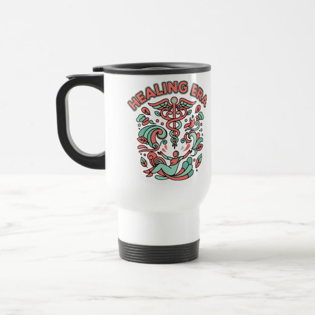 Inspirational Self Care "Healing Era" Wellness Travel Mug (Left)