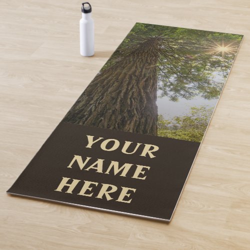 Inspirational Sequoia Tree with Quote Yoga Mat