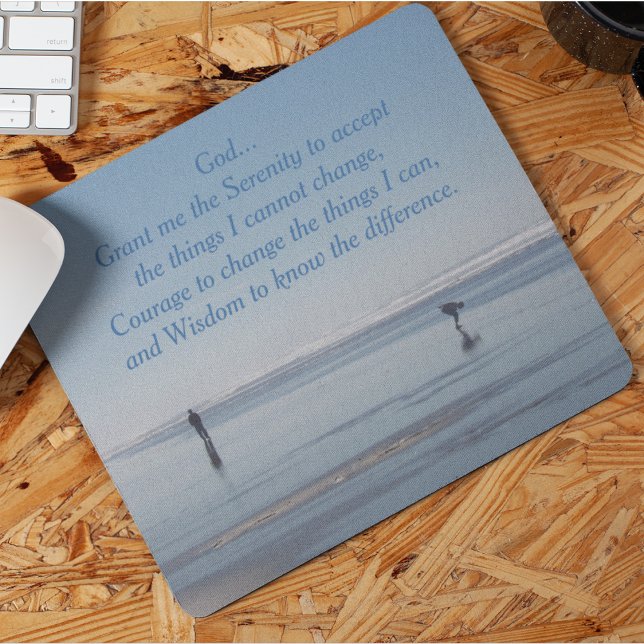Inspirational Serenity Prayer Beach Walkers Mouse Pad (In Situ)