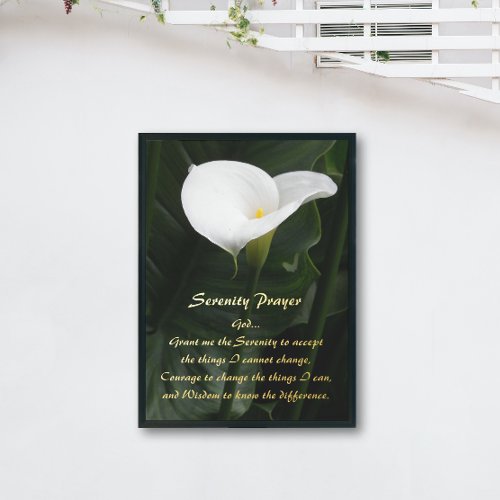 Inspirational Serenity Prayer Calla Lily Floral Foil Prints