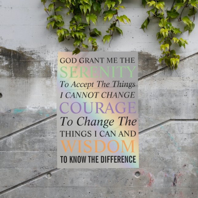 Inspirational Serenity Prayer Colorful Rainbow Acrylic Print (In Situ)