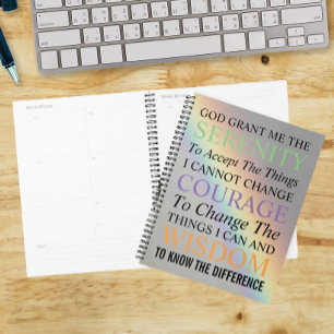 Inspirational Serenity Prayer Colorful Rainbow Planner