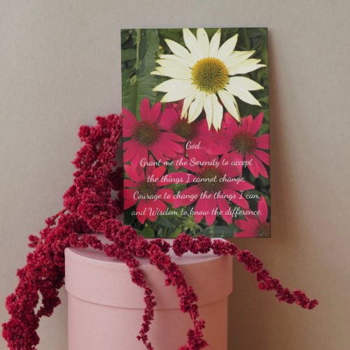 Inspirational Serenity Prayer Coneflowers Blank Card