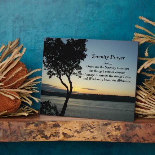 Inspirational Serenity Prayer Evening Sunset Plaque
