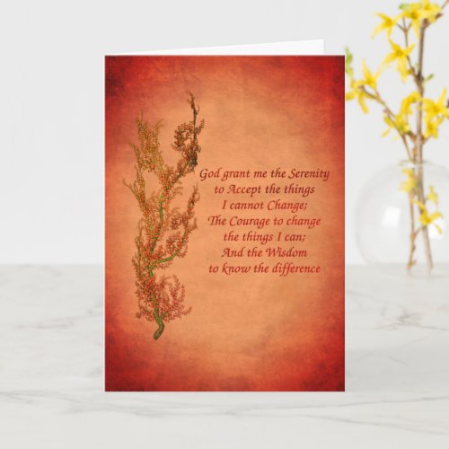 Inspirational Serenity Prayer Floral Card