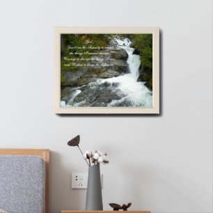 Inspirational Serenity Prayer Forest Waterfall Framed Art