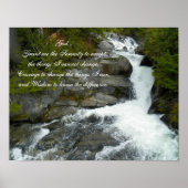 Inspirational Serenity Prayer Forest Waterfall Poster (Front)