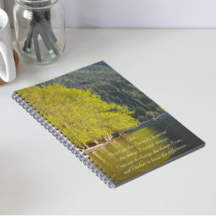 Inspirational Serenity Prayer Lake Reflection Notebook