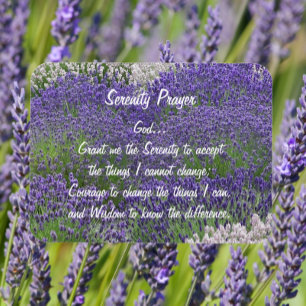 Inspirational Serenity Prayer Lavender Garden Magnet