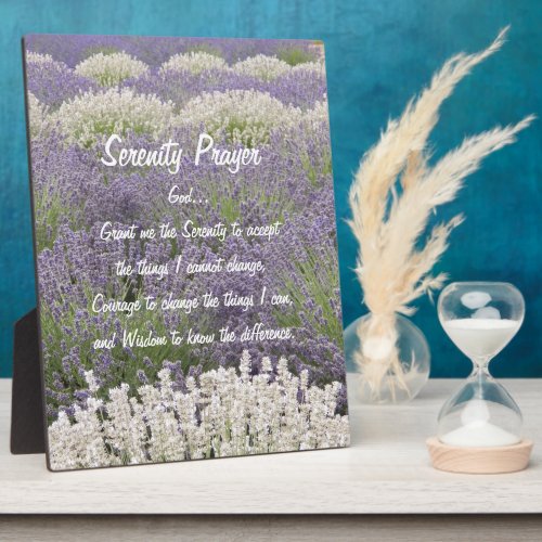 Inspirational Serenity Prayer Lavender Garden Plaque