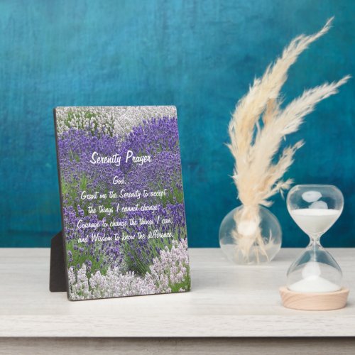 Inspirational Serenity Prayer Lavender Garden Plaque