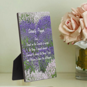 Inspirational Serenity Prayer Lavender Garden Plaque