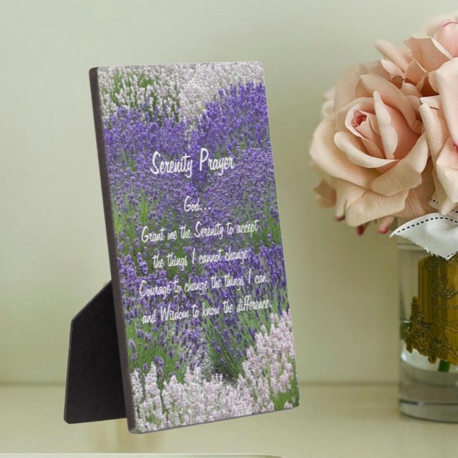 Inspirational Serenity Prayer Lavender Garden Plaque (In Situ)