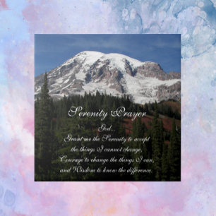 Inspirational Serenity Prayer Mount Rainier Ceramic Tile