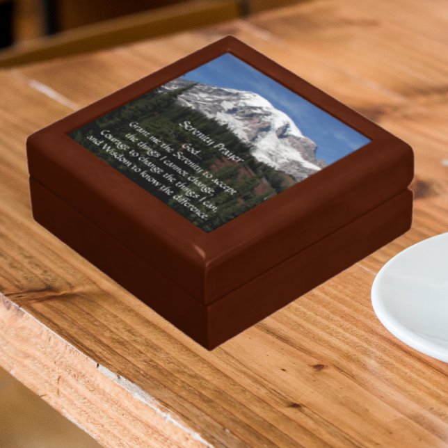 Inspirational Serenity Prayer Mount Rainier Gift Box (In Situ Angled)