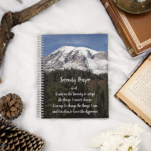 Inspirational Serenity Prayer Mount Rainier Notebook