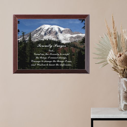 Inspirational Serenity Prayer Mount Rainier Plaque