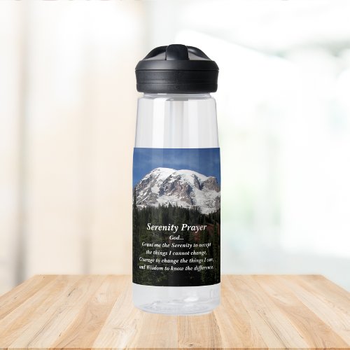 Inspirational Serenity Prayer Mount Rainier Water Bottle