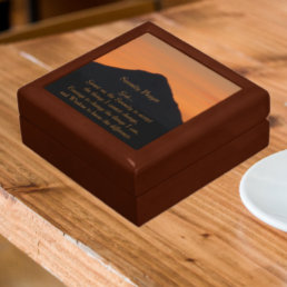 Inspirational Serenity Prayer Mountain Sunset Keepsake Box