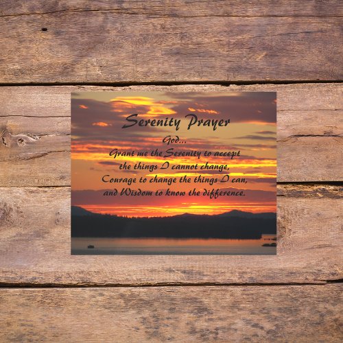 Inspirational Serenity Prayer Orange Sunset Metal Print
