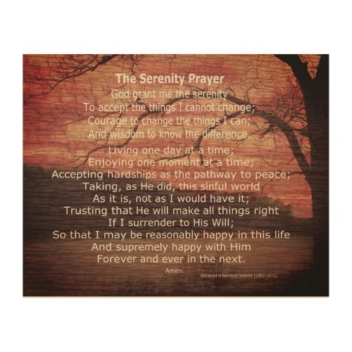 inspirational serenity prayer quote wood wall art