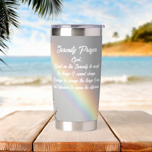 Inspirational Serenity Prayer Rainbow Insulated Tumbler