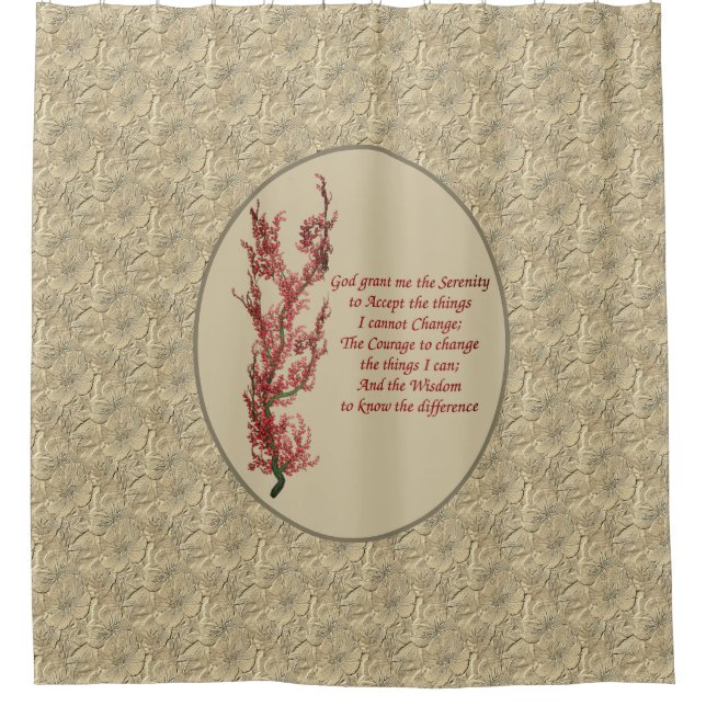 Inspirational Serenity Prayer Shower Curtain (Front)