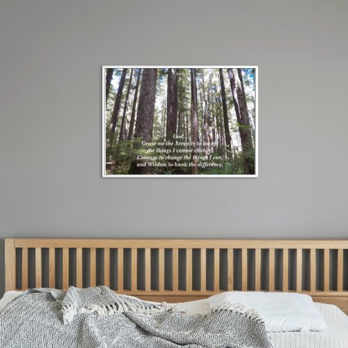 Inspirational Serenity Prayer Sunlit Forest Poster