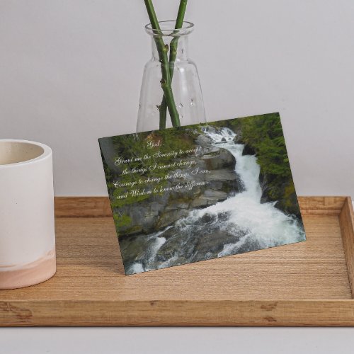 Inspirational Serenity Prayer Waterfall Blank Card