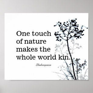 inspirational Shakespeare quote black and white Poster