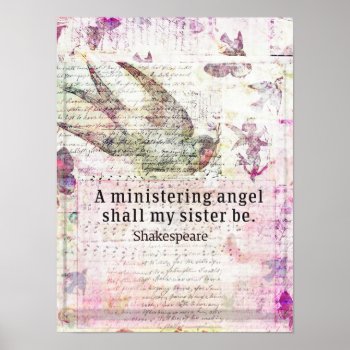 Inspirational Shakespeare Sister Quote Poster by shakespearequotes at Zazzle