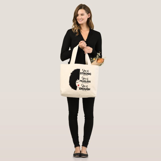 Inspirational She is Jumbo Tote Bag (Front (Model))