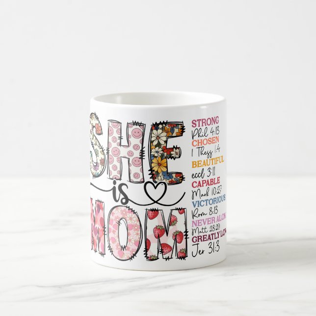 Inspirational She Is Mom Loved Coffee Mug (Center)