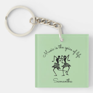 Inspirational, silhouette celebration dancers  keychain