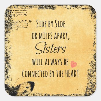 Inspirational Sister Quote Square Sticker by QuoteLife at Zazzle