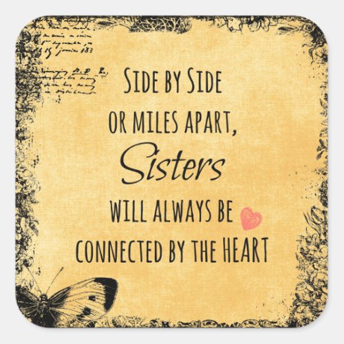 Inspirational Sister Quote Square Sticker