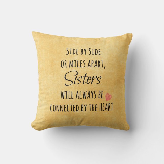 Inspirational Sister Quote Throw Pillow (Front)