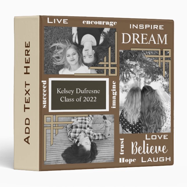 Inspirational Six Photo 3 Ring Binder (Front/Spine)