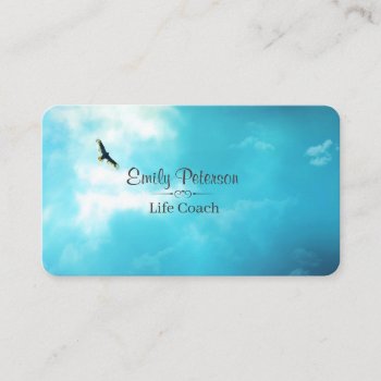 Inspirational Soaring Hawk In The Sky Business Card by Vanillaextinctions at Zazzle