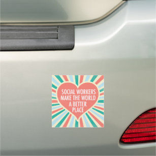 Inspirational Social Work Beautiful Quote Heart Car Magnet
