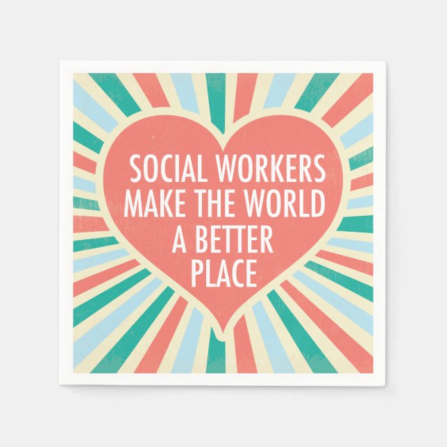 Inspirational Social Work Office Party Quote Napkins (Front)